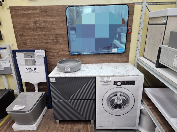 Тумба 60 см под столешницу серая 